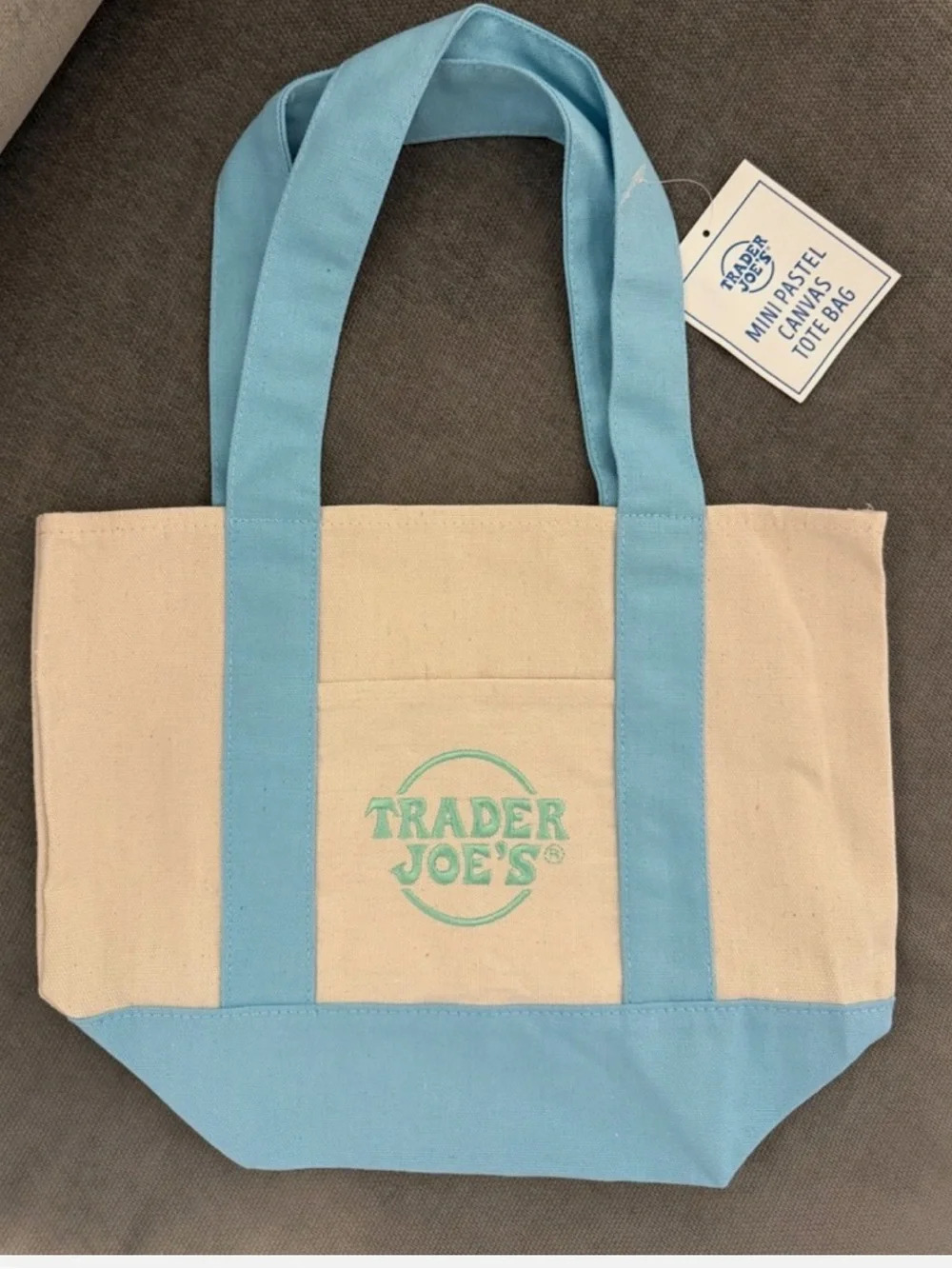 Trader Joe's | Tote | Trader Joe's Mini Tote | Light Blue - Picture 8 of 8